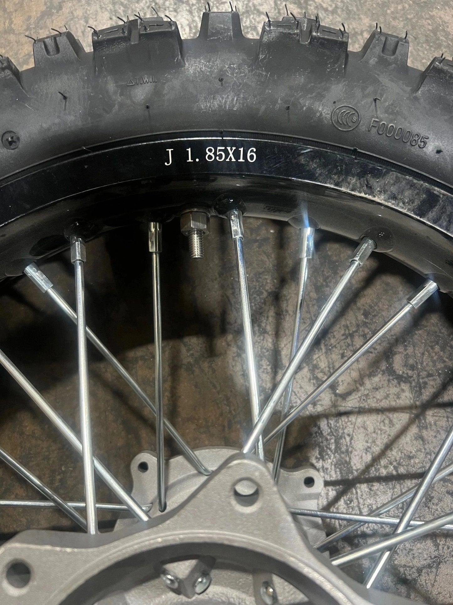 Rear Wheel Assy. Tire,90/100-16. With tube and tire, Without brake disc and sprocket.